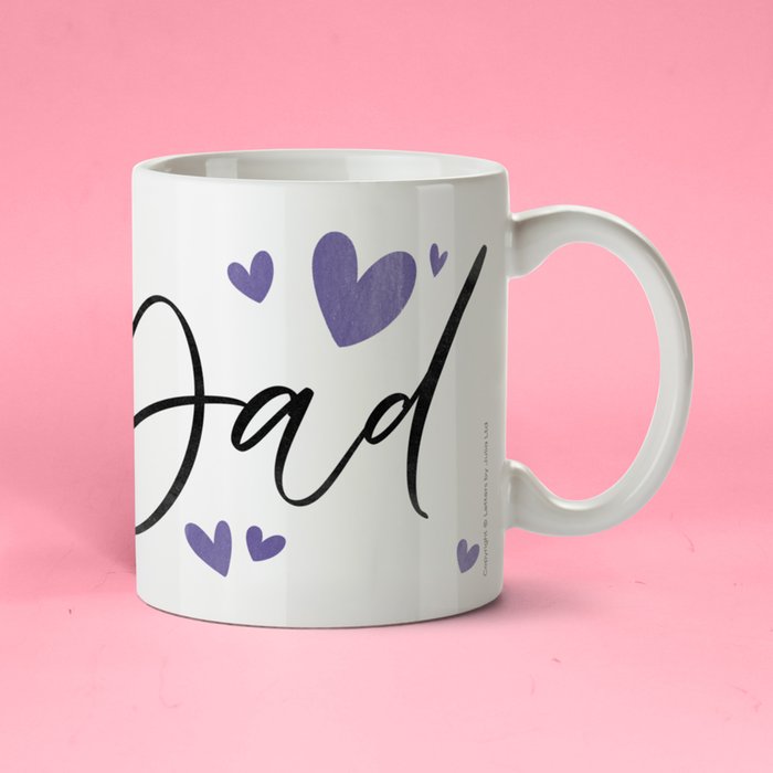 Best Dad Calligraphy Lettering Photo Upload Mug