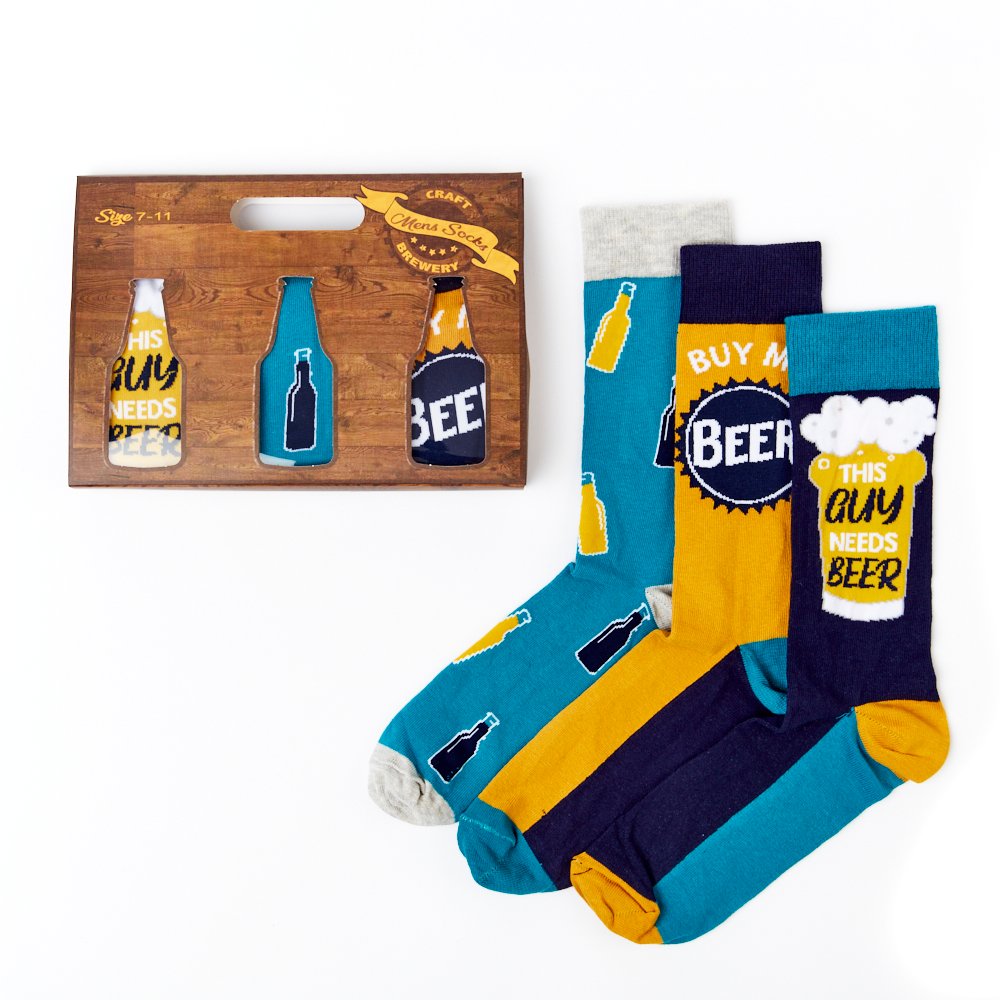 Moonpig Beer Lovers Adults 3Pk Socks