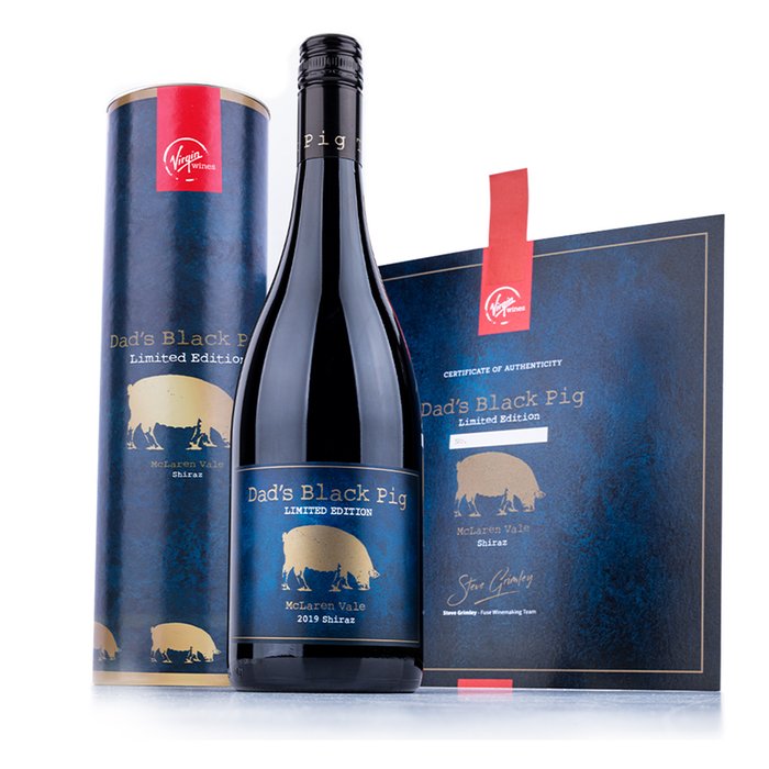 Virgin Wines Dad's Black Pig Shiraz Limited Edition Gift Tube
