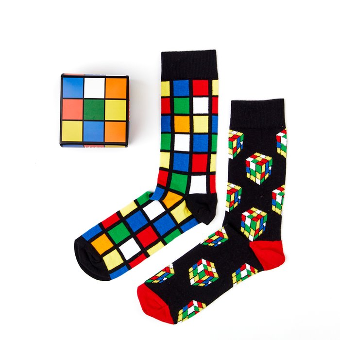 Urban Eccentric Adults  2pk Rubik's Cube Socks (41-46)
