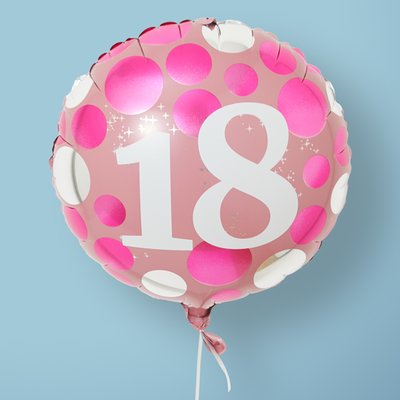 18th Pink Milestone Balloon