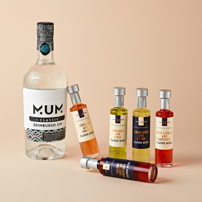 Edinburgh Gin Limited Edition Mum Gin 70cl and Gin Syrup Selection Bundle
