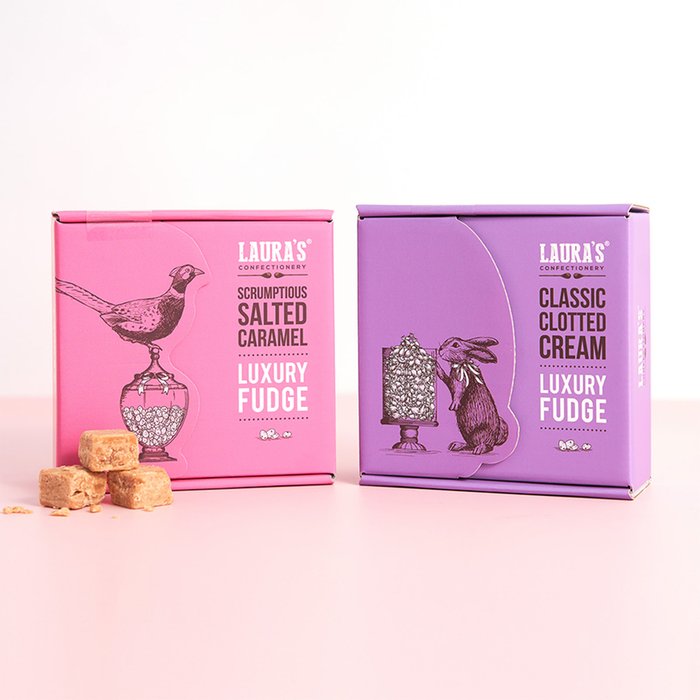 Laura's Confectionery Salted Caramel & Clotted Cream Fudge Duo