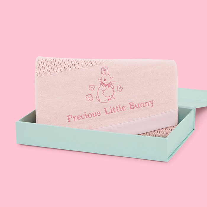 My 1st Years Precious Little Bunny Flopsy Bunny Pink Blanket Moonpig