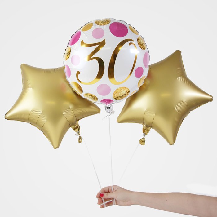 30th Birthday Balloon Trio