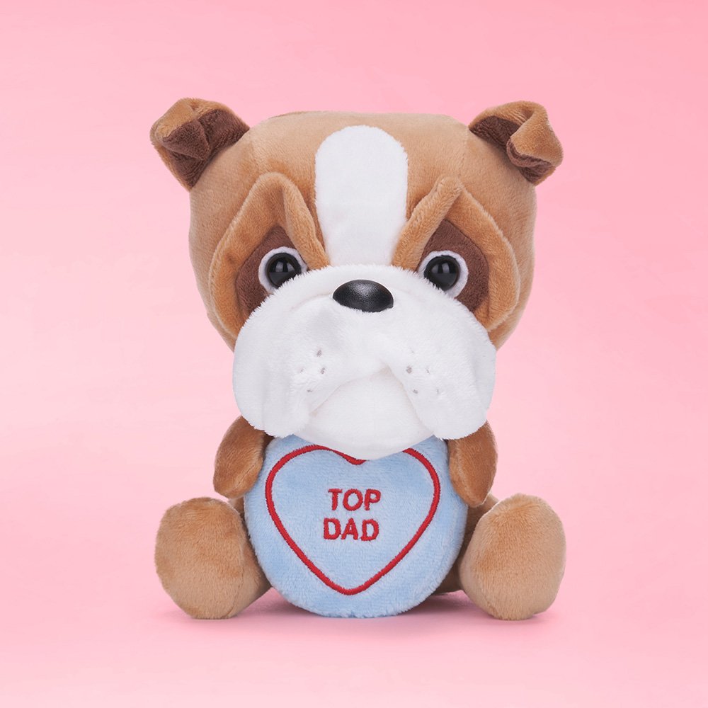 Swizzles Love Hearts Swizzels Love Hearts Top Dad Bulldog Soft Toy