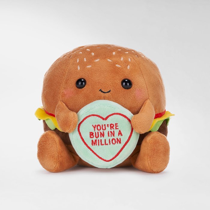 Swizzels Love Hearts Bun in a Million Burger Soft Toy