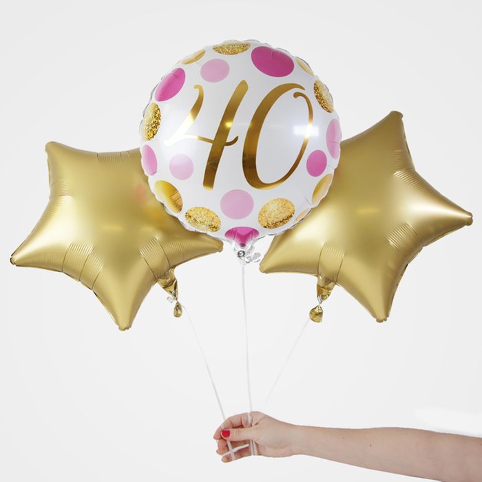 40th Birthday Balloon Trio