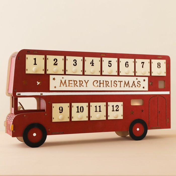 Lisa Angel Keepsake Christmas Light Up Bus Advent Calendar Moonpig