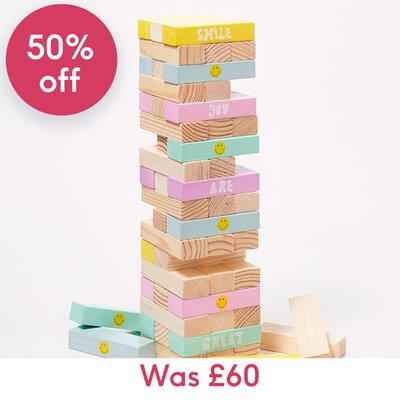 Sunnylife Smiley Giant Jumbling Tower (H 45 x  W 12cm)