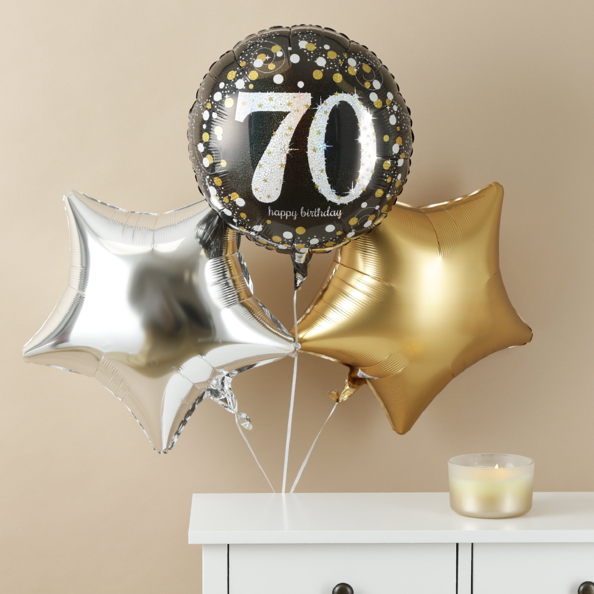 Moonpig Happy 70th Birthday Trio Balloon
