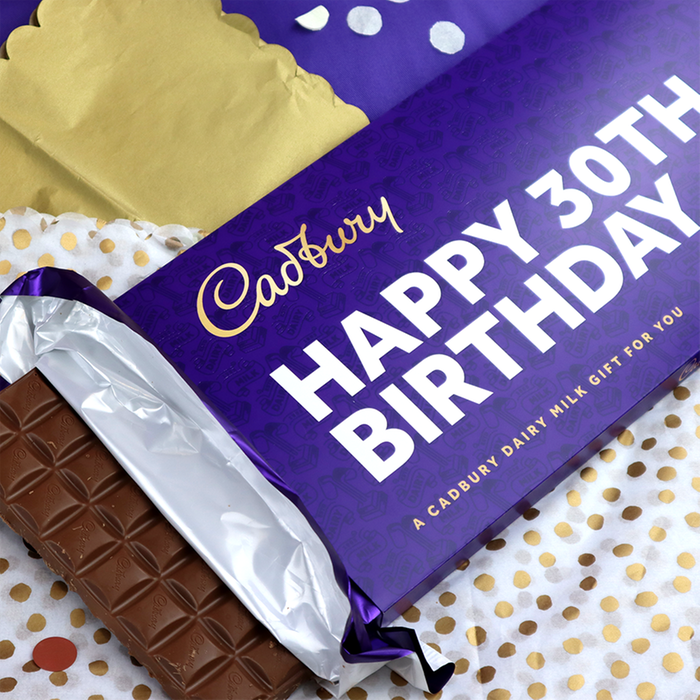 Giant Cadbury Dairy Milk Happy 30th Birthday Bar (850g) Moonpig