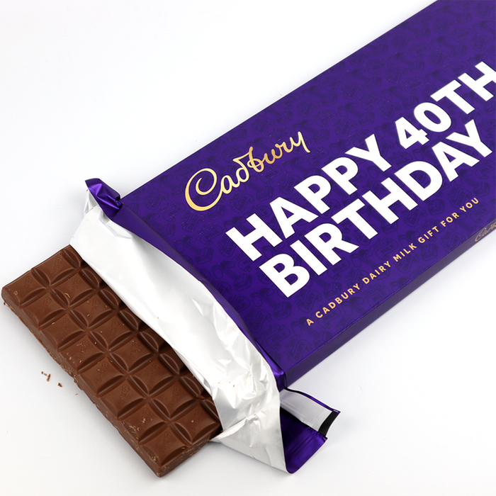 Giant Cadbury Dairy Milk Happy 40th Birthday Bar (850g)