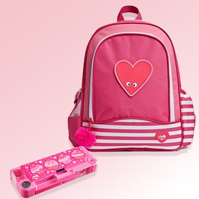 Mallow Hearts Backpack & Pencil Case