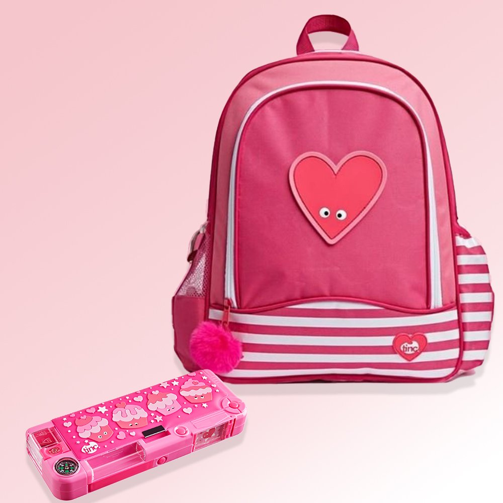 Mallow Hearts Backpack & Pencil Case