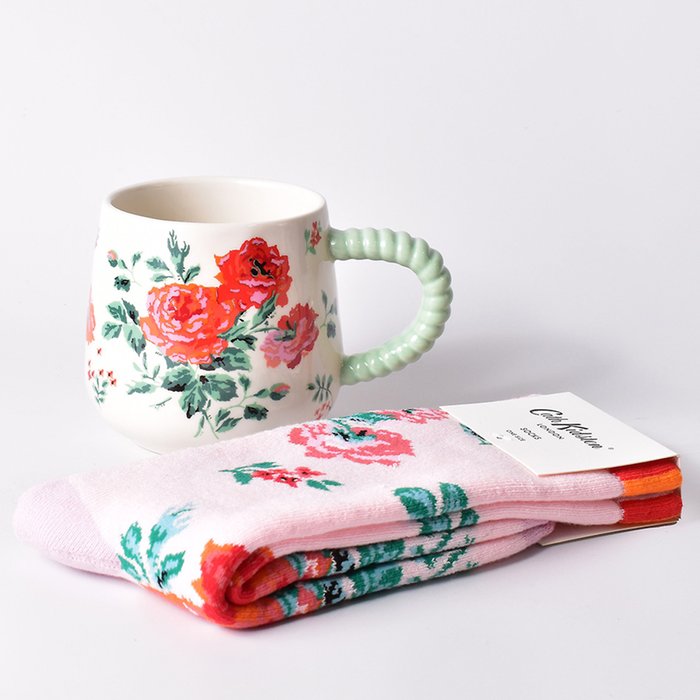 Cath Kidston Rose Socks & Mug Gift Set
