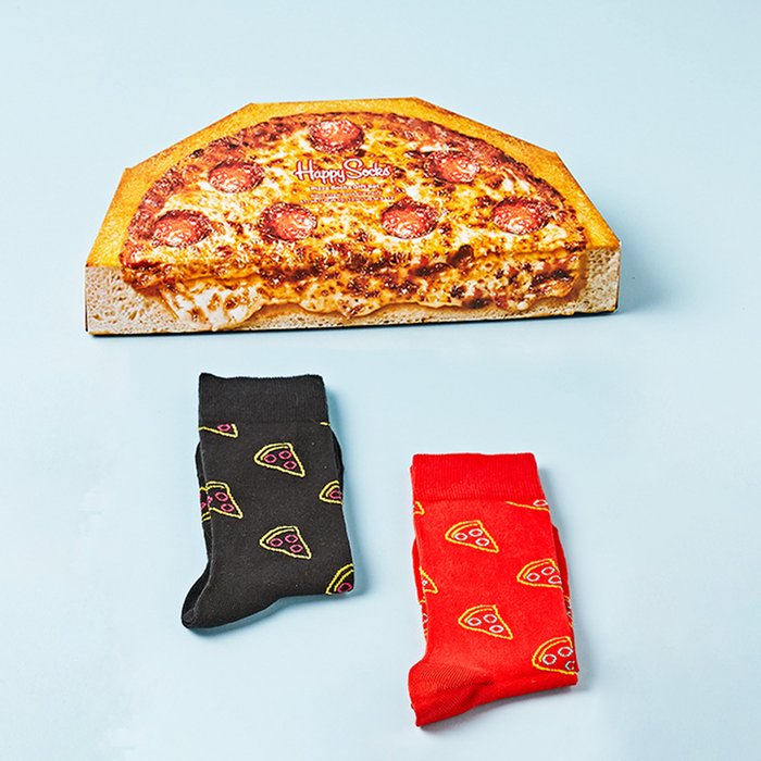 Happy Socks Pizza Socks 2pk Gift Set (41 - 46)