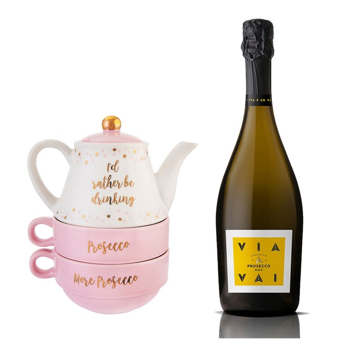 Sass & Belle Teapot & Via Vai Prosecco