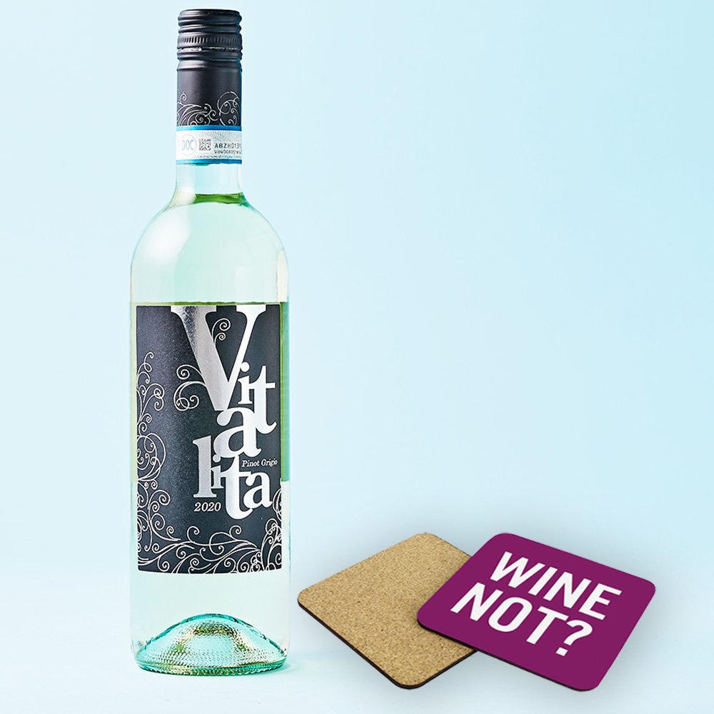 Virgin Wines Wine Not Coasters & Pinot Grigio Bundle Alcohol