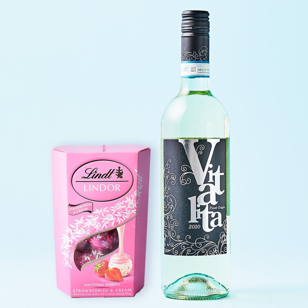 Virgin Wines Vitalita Pinot Grigio & Lindt Lindor Truffles Alcohol