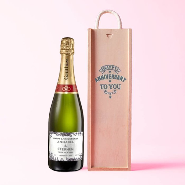 Happy Anniversary Champagne & Wine Box