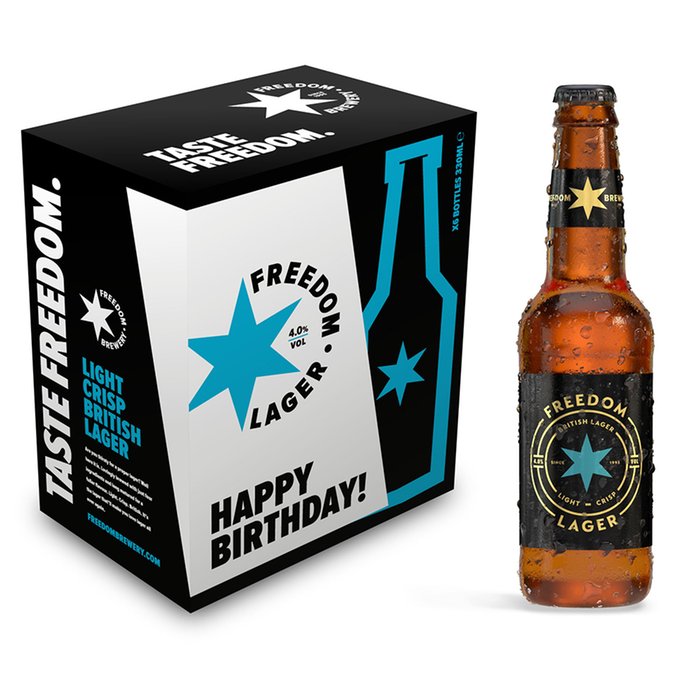 Happy Birthday Freedom Brewery Lager 6 Pack