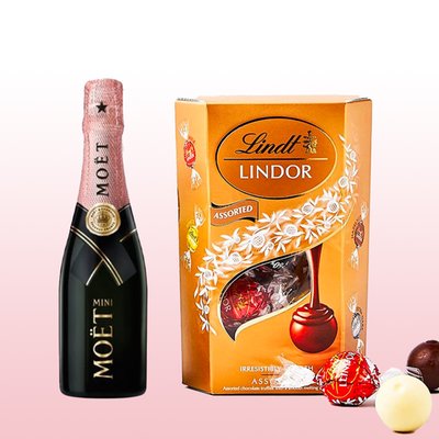 Moet Rose 20cl & Lindt Assorted