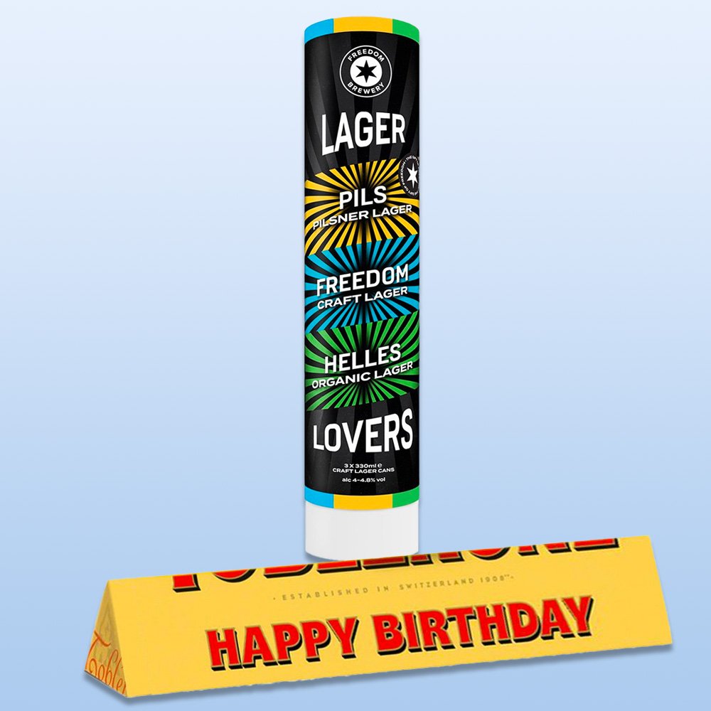 Lagers Lover Trio & Happy Birthday Toblerone Alcohol