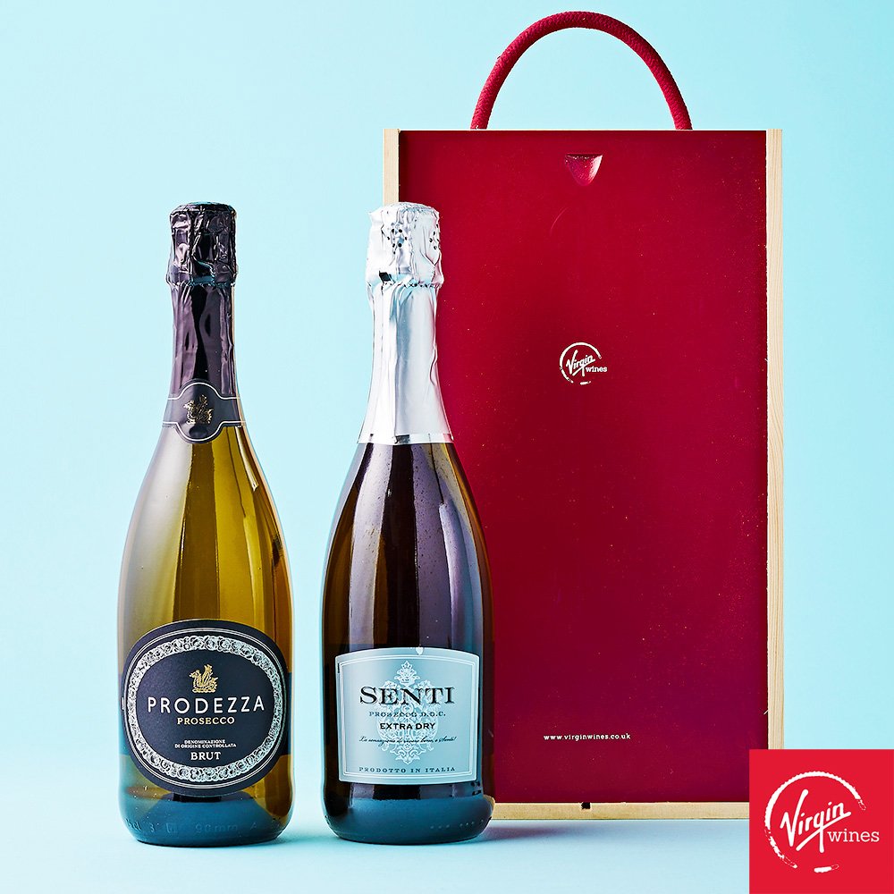 Virgin Wines Prosecco Duo In Wooden Gift Box Alcohol