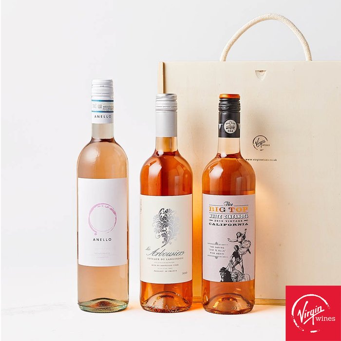 Virgin Wines Trio of Rosé in Wooden Gift Box