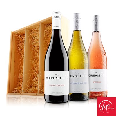 Virgin Wines New Zealand Mixed Trio in Wooden Gift Box