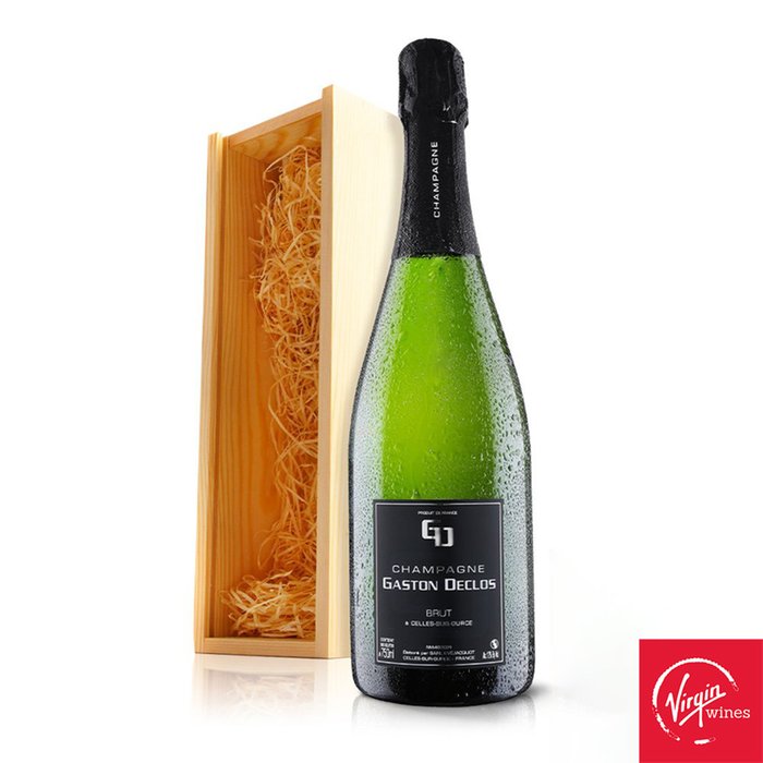Virgin Wines Champagne Gaston Declos Brut in Wooden Gift Box