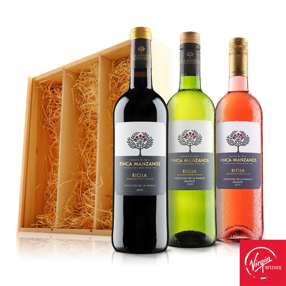 Virgin Wines Finca Manzanos Rioja Trio In Wooden Gift Box Alcohol