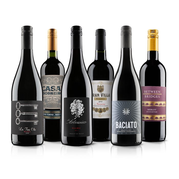 Virgin Wines Around Europe in 6 Red Wines Gift Set Moonpig