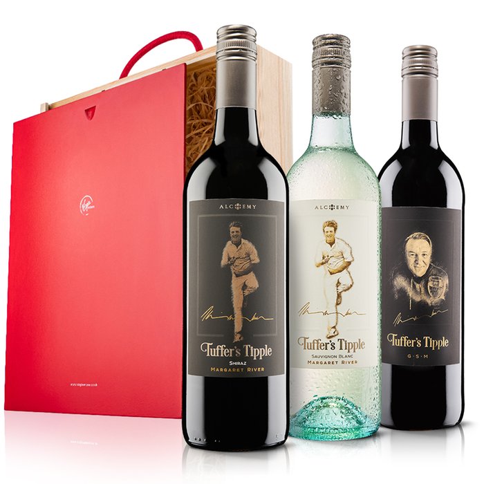 Virgin Wines Tuffers Tipples Trio in Wooden Gift Box Moonpig