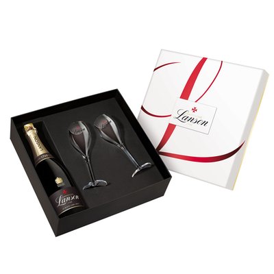 Lanson Le Black Label Champagne & Flute Duo