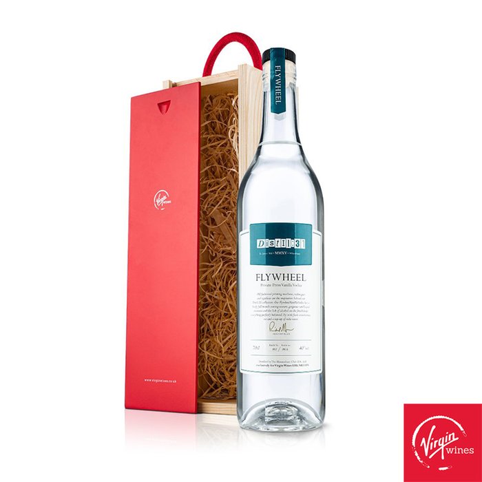 Virgin Wines Distil:31 Flywheel Vanilla Vodka 70cl in Wooden Gift Box