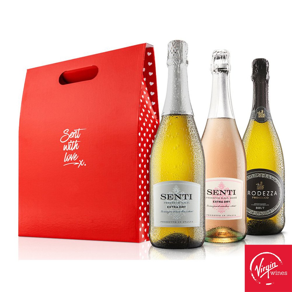 Virgin Wines Sent With Love Prosecco Trio Gift Box 75Cl Alcohol