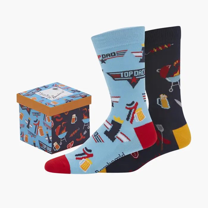 Mens Top Dad 2PK Socks Gift Box