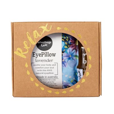 Relax Blue Cockatoo Eye Pillow and Rose Quartz Bath Oil