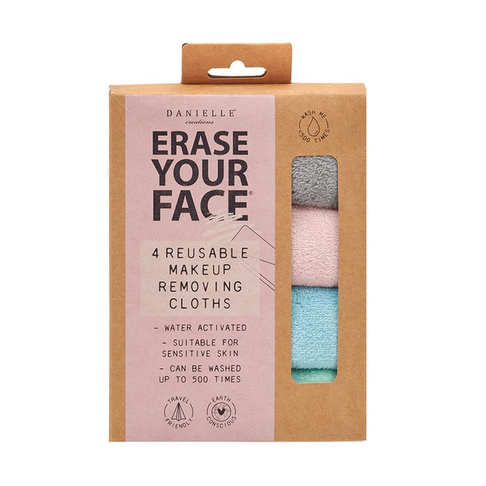 Erase Your Face Eco Makeup Removing Cloth 4PK - Pastel