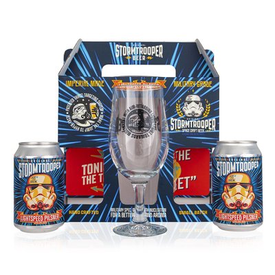 Stormtrooper Beer Lightspeed Lager Twin Can & Glass Gift Pack 2x330 ml