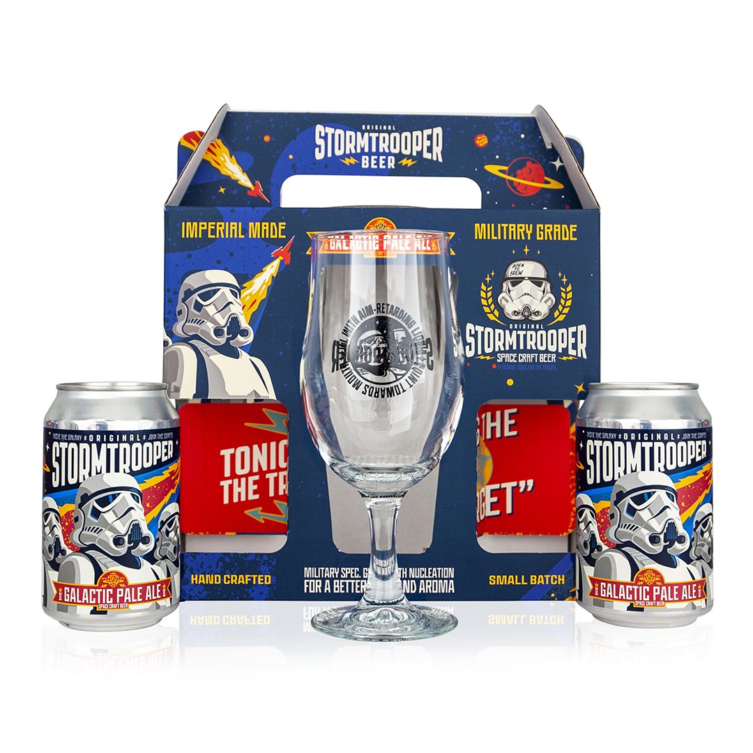 Storm Trooper Brewery Stormtrooper Beer Galactic Pale Ale Twin Can & Glass Gift Pack Alcohol