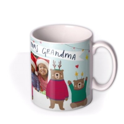 Cute Bears Happy Christmas Grandma Photo Upload Mug from the Kids