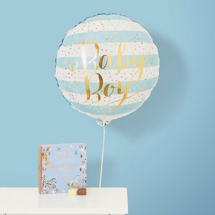 Baby Boy Balloon & Holdsworth Chocolates Gift Set