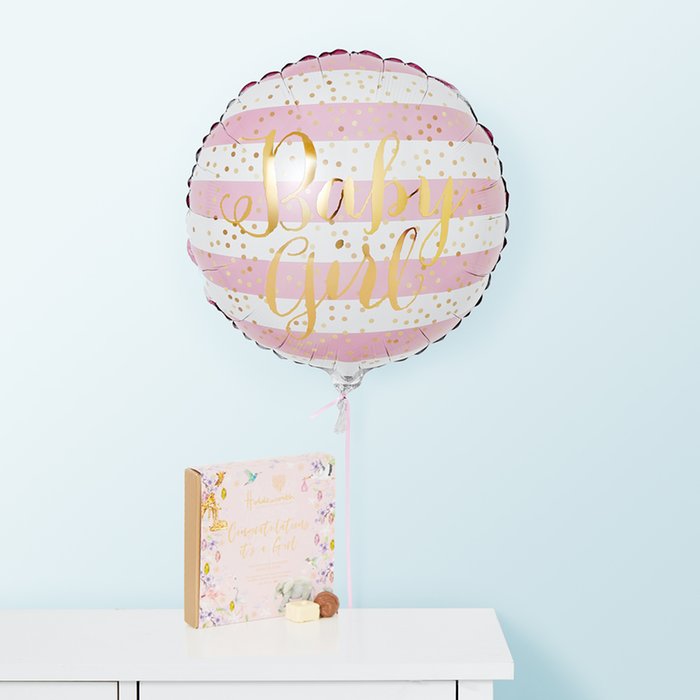 Baby Girl Balloon & Holdsworth Chocolates Gift Set
