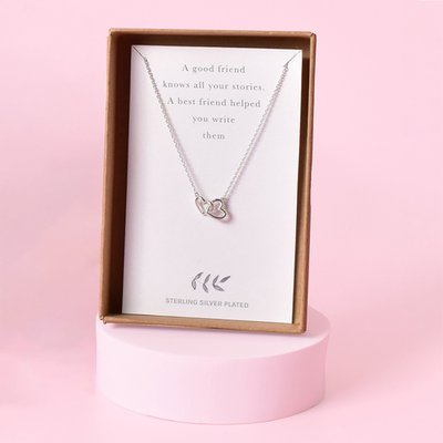 Best Friend Silver Hearts Necklace
