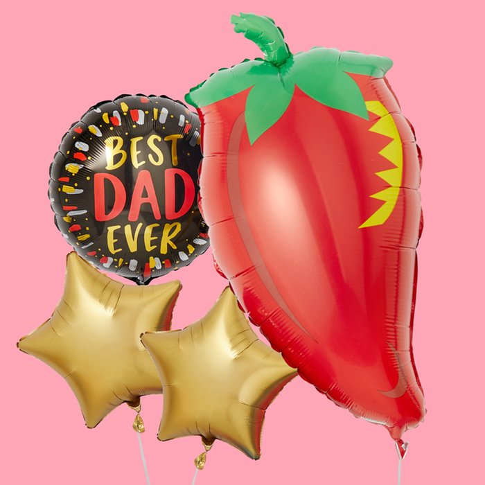 Best Dad Ever Stars & Chilli Balloon Bundle