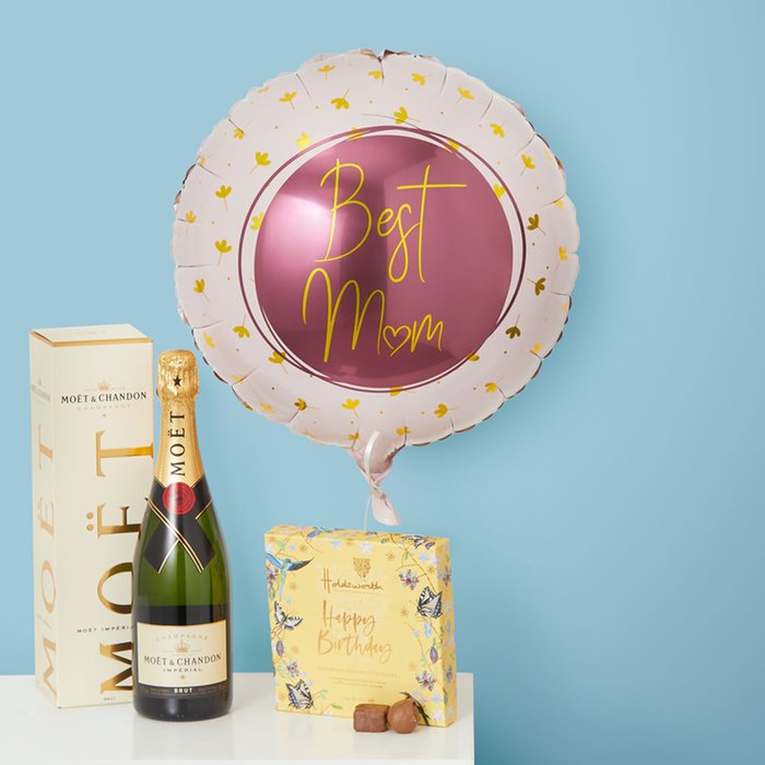 Best Mum Balloon, Holdsworth Chocolates & Moët et Chandon Champagne