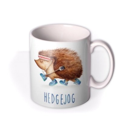Citrus Bunn - Illustration Of Two Cute Hedgehogs Jogging. Hedgejog Mug